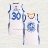 Maglia Stephen Curry NO 30 Donna Golden State Warriors Icon Bianco