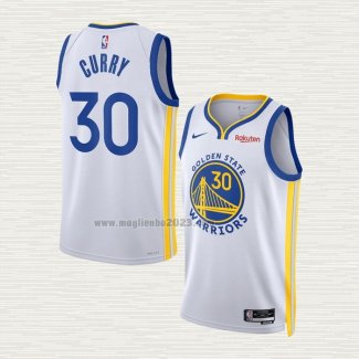 Maglia Stephen Curry NO 30 Golden State Warriors Association 2022-23 Bianco