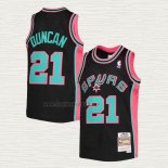Maglia Tim Duncan NO 21 San Antonio Spurs Mitchell & Ness 1998-99 Rosa Nero