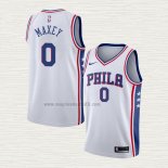 Maglia Tyrese Maxey NO 0 Philadelphia 76ers Association 2020-21 Bianco