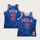 Maglia Allen Iverson NO 3 Philadelphia 76ers Throwback Asian Heritage 1996-97 Blu