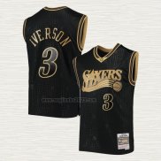 Maglia Allen Iverson NO 3 Philadelphia 76ers Throwback Chinese New Year 2020 Nero