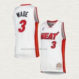 Maglia Dwyane Wade NO 3 Miami Heat Mitchell & Ness 2005-06 Bianco