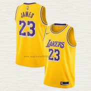 Maglia LeBron James NO 23 Los Angeles Lakers Icon 2020-21 Giallo