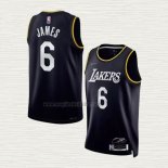 Maglia LeBron James NO 6 Los Angeles Lakers Select Series 2022 Nero
