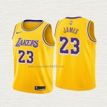 Maglia Lebron James NO 23 Bambino Los Angeles Lakers Icon Giallo