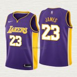 Maglia Lebron James NO 23 Bambino Los Angeles Lakers Statement 2018 Viola