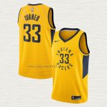 Maglia Myles Turner NO 33 Indiana Pacers Statement Giallo