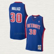 Maglia Rasheed Wallace NO 30 Detroit Pistons Mitchell & Ness 2003-04 Blu