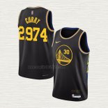 Maglia Stephen Curry Golden State Warriors 2974th 3 Points Nero