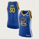Maglia Stephen Curry NO 30 Donna Golden State Warriors Icon 2017-18 Blu