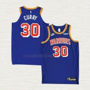 Maglia Stephen Curry NO 30 Golden State Warriors Classic Autentico 2021-22 Blu