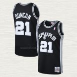 Maglia Tim Duncan NO 21 San Antonio Spurs Mitchell & Ness 1998-99 Nero