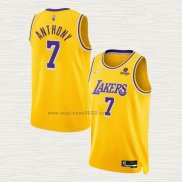 Maglia Carmelo Anthony NO 7 Los Angeles Lakers 75th Anniversary 2021-22 Giallo