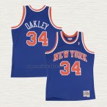 Maglia Charles Oakley NO 34 New York Knicks Hardwood Classics Throwback Blu