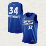 Maglia Giannis Antetokounmpo NO 34 Milwaukee Bucks All Star 2021 Blu
