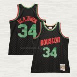Maglia Hakeem Olajuwon NO 34 Houston Rockets Mitchell & Ness 1993-94 Nero
