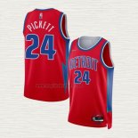 Maglia Jamorko Pickett NO 24 Detroit Pistons Citta 2021-22 Rosso