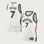 Maglia Jaylen Brown NO 7 Boston Celtics Citta 2023-24 Bianco
