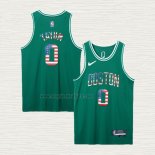 Maglia Jayson Tatum NO 0 Boston Celtics Bandiera Edition 75th Verde
