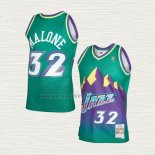 Maglia Karl Malone NO 32 Utah Jazz Mitchell & Ness 1996-97 Verde