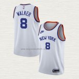 Maglia Kemba Walker NO 8 New York Knicks 75th Anniversary Bianco