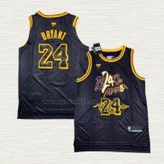 Maglia Kobe Bryant NO 24 Los Angeles Lakers Black Mamba Snakeskin Nero