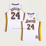 Maglia Kobe Bryant NO 24 Los Angeles Lakers Mitchell & Ness 2009-10 Bianco