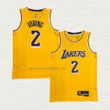 Maglia Kyrie Irving NO 2 Los Angeles Lakers 75th Anniversary 2021-22 Giallo