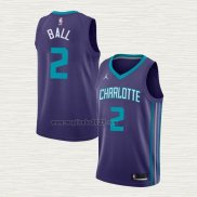 Maglia LaMelo Ball NO 2 Charlotte Hornets Statement 2020-21 Viola