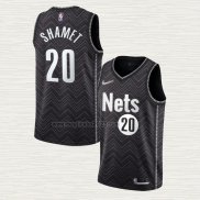 Maglia Landry Shamet NO 20 Brooklyn Nets Earned 2020-21 Nero