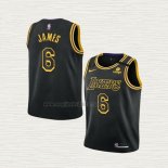 Maglia LeBron James NO 6 Bambino Los Angeles Lakers Mamba 2021-22 Nero