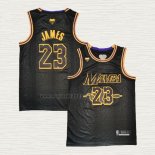 Maglia Lebron James NO 23 Los Angeles Lakers Black Mamba Nero