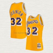 Maglia Magic Johnson NO 32 Los Angeles Lakers Mitchell & Ness 1984-85 Giallo
