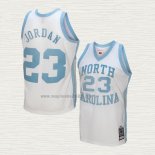 Maglia Michael Jordan NO 23 NCAA North Carolina Mitchell & Ness Tar Heels 1983-84 Bianco