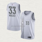 Maglia Mike Muscala NO 33 Oklahoma City Thunder Citta 2021-22 Bianco