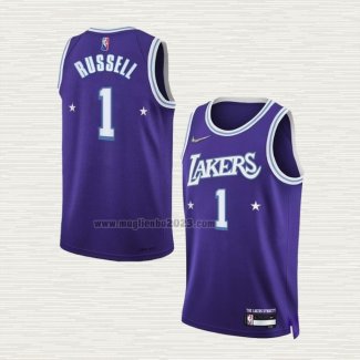 Maglia NO 1 Los Angeles Lakers Citta 2021-22 Viola D'Angelo Russell