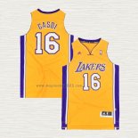 Maglia Pau Gasol NO 16 Los Angeles Lakers Icon Giallo