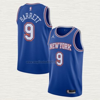 Maglia R.J. Barrett NO 9 New York Knicks Statement 2020-21 Blu