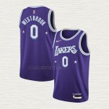 Maglia Russell Westbrook NO 0 Los Angeles Lakers Citta Edition 2021-22 Viola