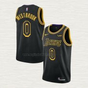 Maglia Russell Westbrook NO 0 Los Angeles Lakers Citta Nero