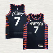 Maglia Carmelo Anthony NO 7 New York Knicks Citta Edition 2019-20 Blu