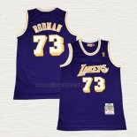 Maglia Dennis Rodman NO 73 Los Angeles Lakers Mitchell & Ness 1998-99 Viola
