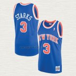 Maglia John Starks NO 3 New York Knicks Mitchell & Ness 1991-92 Blu
