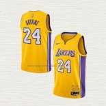Maglia Kobe Bryant NO 24 Los Angeles Lakers Retirement 2017-2018 Giallo