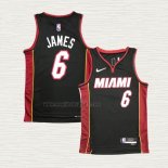Maglia LeBron James NO 6 Miami Heat Icon Nero
