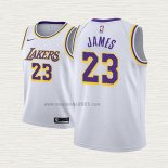Maglia Lebron James NO 23 Bambino Los Angeles Lakers Association 2017-18 Bianco