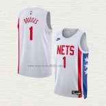 Maglia Mikal Bridges NO 1 Brooklyn Nets Classic 2022-23 Bianco