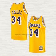 Maglia NO 34 Los Angeles Lakers Mitchell & Ness 1996-97 Giallo Shaquille O'Neal