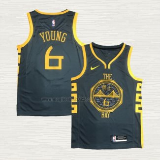 Maglia Nick Young NO 6 Golden State Warriors Citta 2018-19 Blu